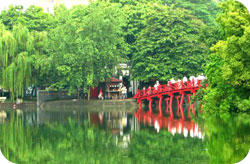 The Huc bridge Hanoi